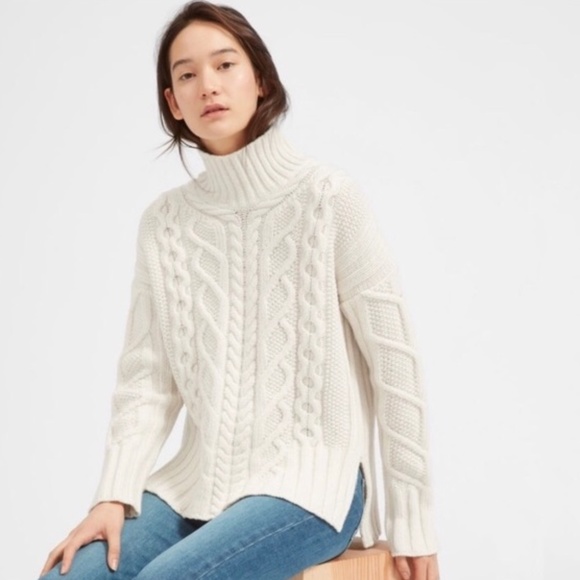 Everlane Sweaters - Everlane wool cashmere cable turtleneck sweater